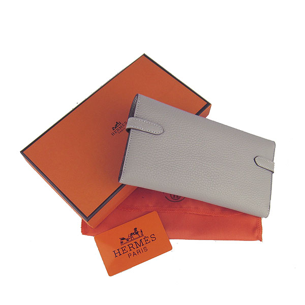 High Quality Hermes Kelly Long Clutch Bag Gray H009 Replica